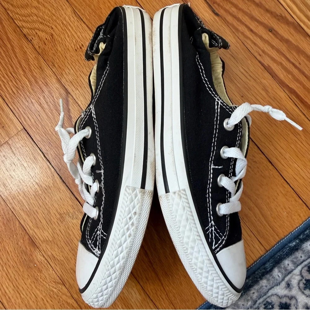 Converse Kids Black Low-Top Slip On Canvas Sneakers Kids Size 4